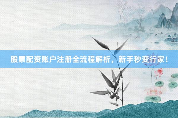 股票配资账户注册全流程解析,新手秒变行家!
