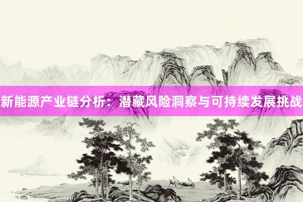 新能源产业链分析：潜藏风险洞察与可持续发展挑战