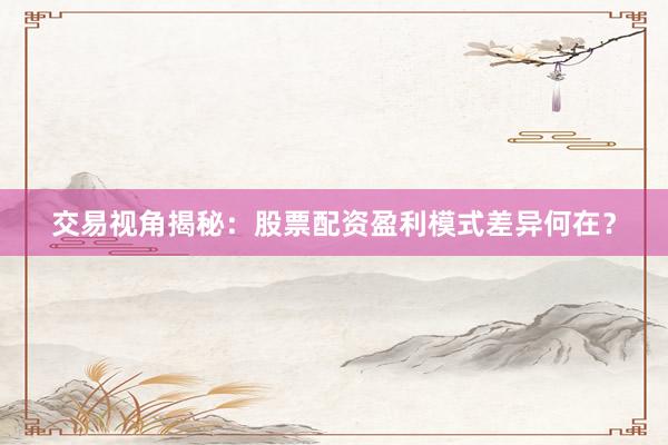 交易视角揭秘:股票配资盈利模式差异何在?