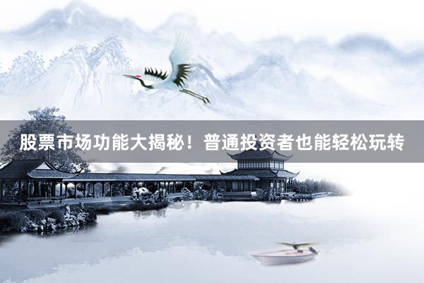 股票市场功能大揭秘！普通投资者也能轻松玩转