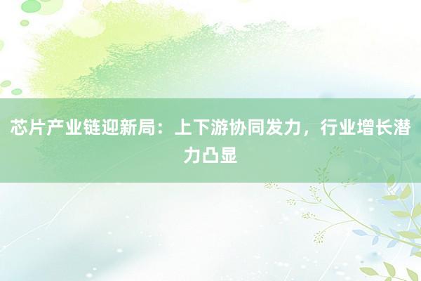 芯片产业链迎新局：上下游协同发力，行业增长潜力凸显