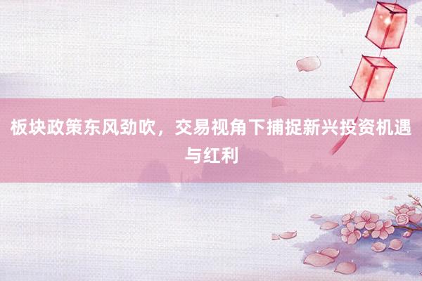 板块政策东风劲吹,交易视角下捕捉新兴投资机遇与红利