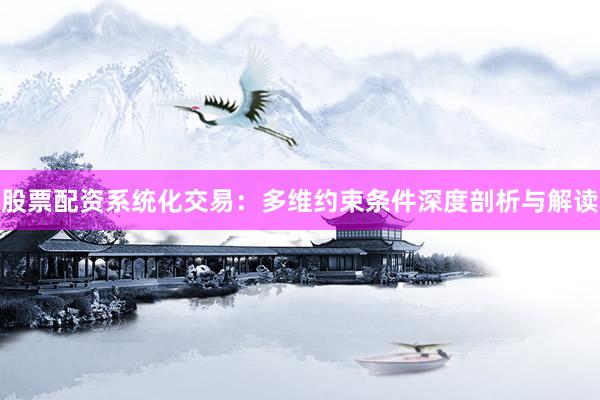 股票配资系统化交易：多维约束条件深度剖析与解读