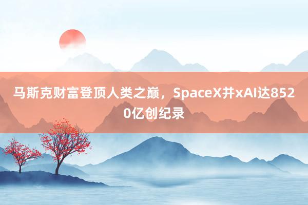 马斯克财富登顶人类之巅，SpaceX并xAI达8520亿创纪录