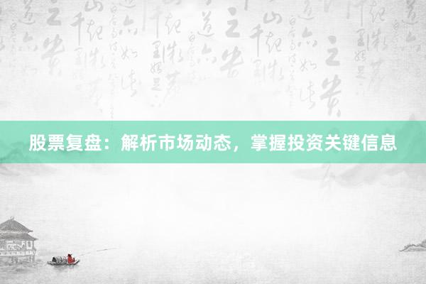 股票复盘：解析市场动态，掌握投资关键信息